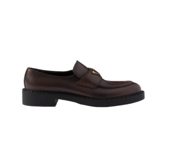 Chocolate leather loafers