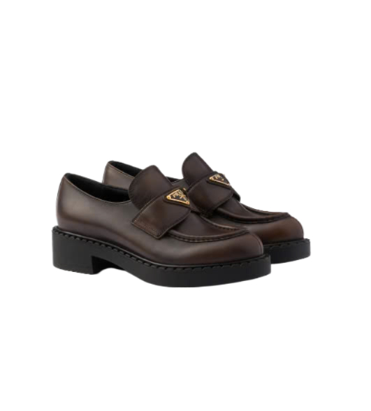 Chocolate leather loafers