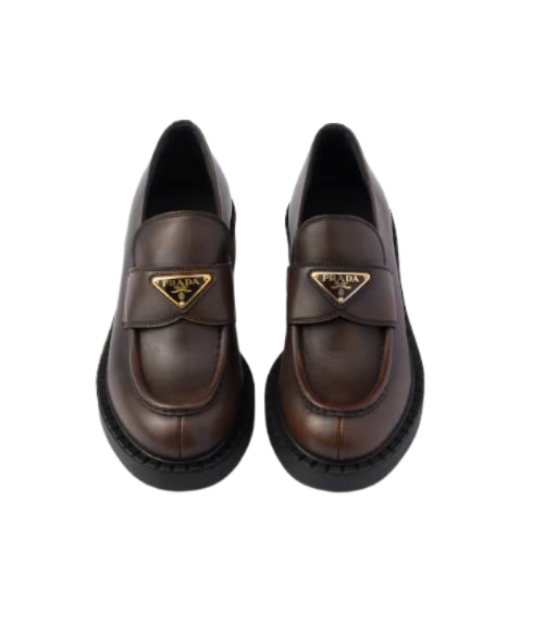 Chocolate leather loafers