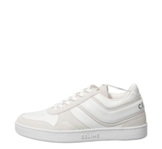 CELINE TRAINER LOW LACE-UP SUEDE CALFSKIN SNEAKERS