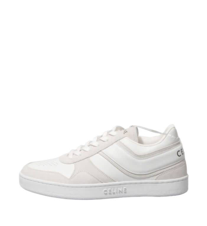 CELINE TRAINER LOW LACE-UP SUEDE CALFSKIN SNEAKERS