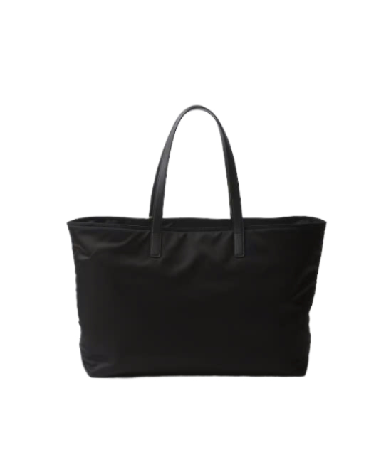 Large nylon and saffiano leather tote bag