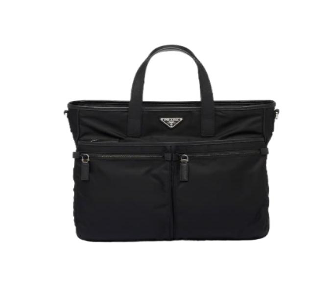 Re-Nylon and Saffiano leather tote bag