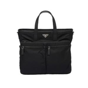 Re-Nylon and Saffiano leather tote bag