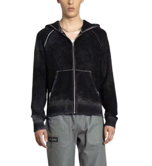 Hooded zipper sweater