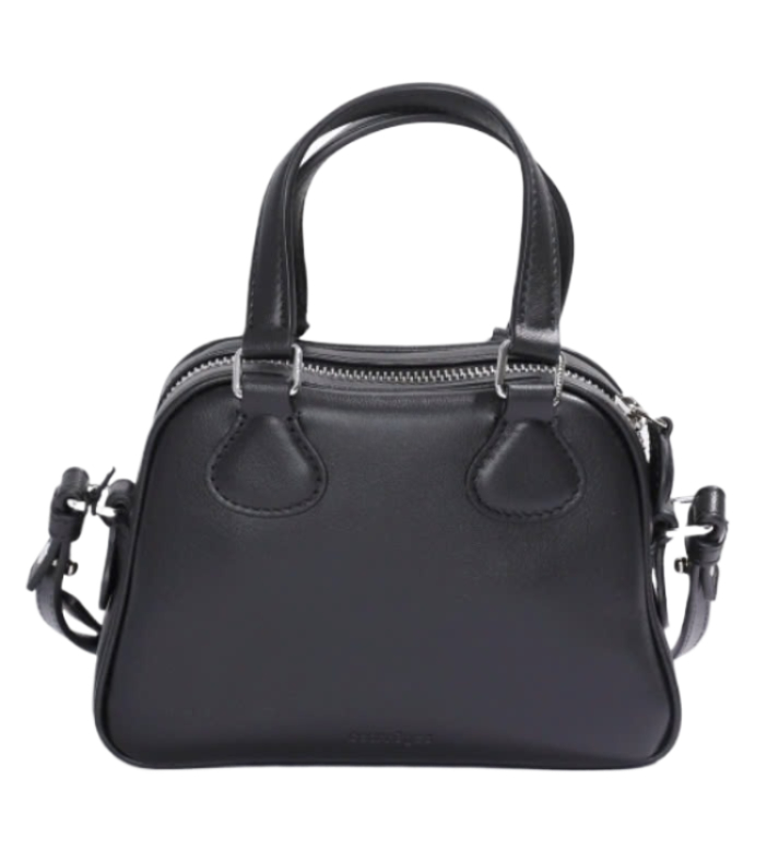 Re-edition mini leather bowling bag