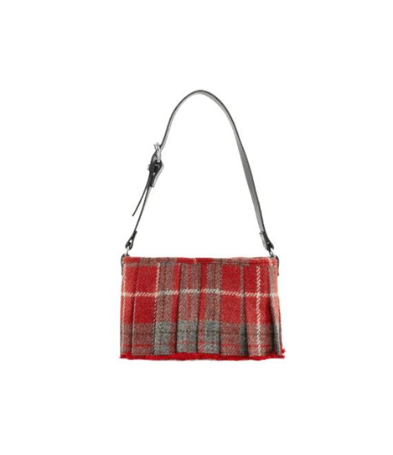 ORB Buckle Strap Check Shoulder Bag red 