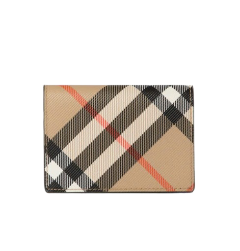 24FWCheck coated fabric bi-fold cardholder