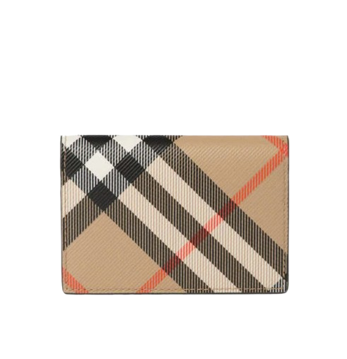 24FWCheck coated fabric bi-fold cardholder