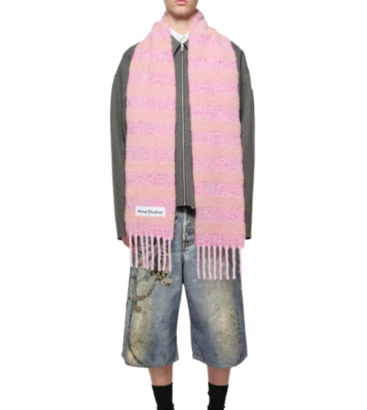 Mohair Stripe Scarf-Slim