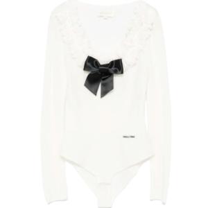 Bow-embellished bodysuit