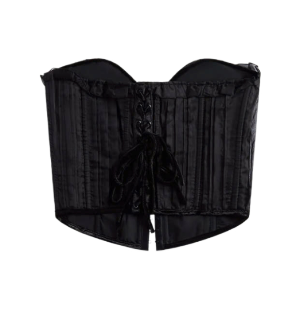 Pintuck drawstring corset top