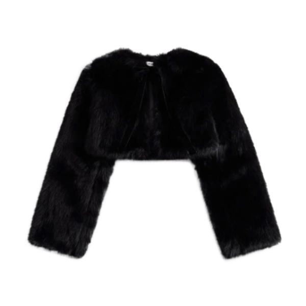 ALYANA Drawstring Faux Fur Jacket 