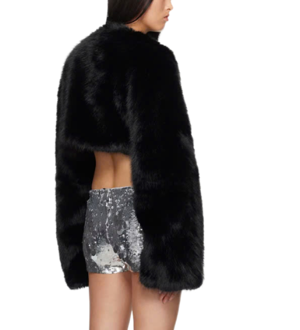 ALYANA Drawstring Faux Fur Jacket 