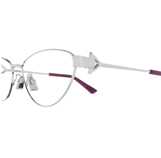 Silver Cat Eye Frame Glasses 