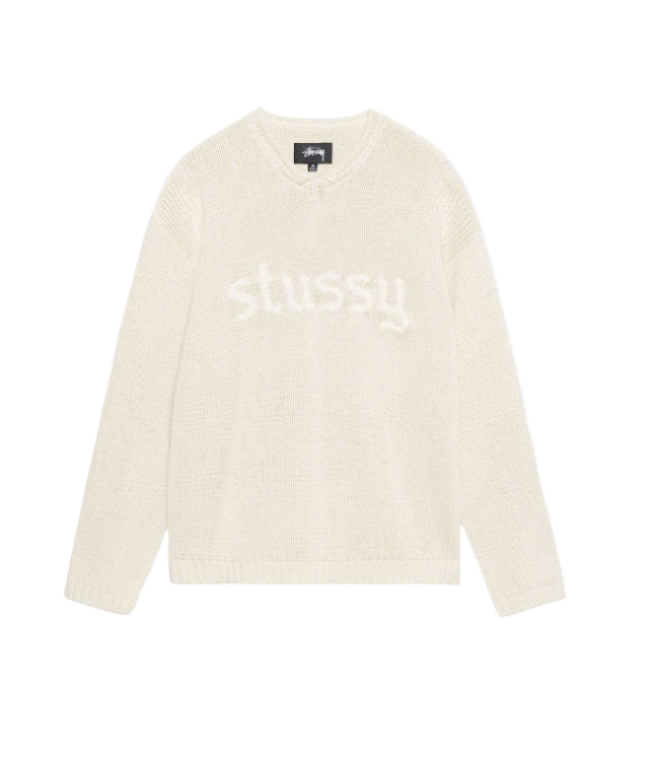 Roll V-neck Logo Embroidered Sweater