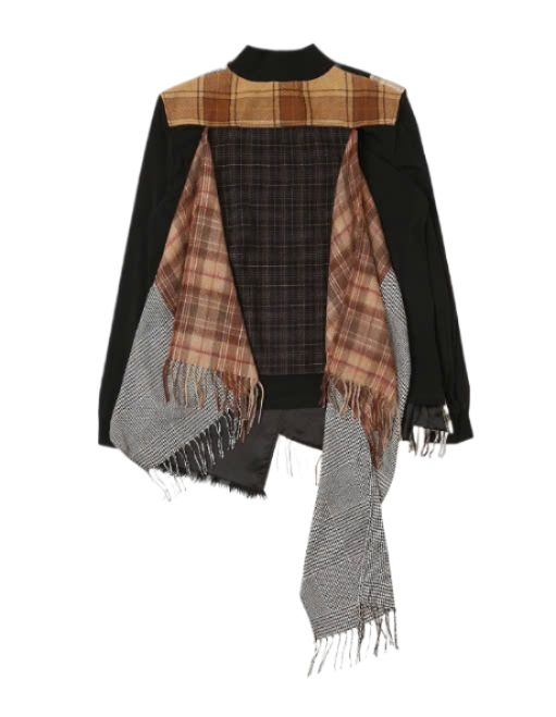 REGENERATED TARTAN SCARVES HYBRID SWEATSHIRT