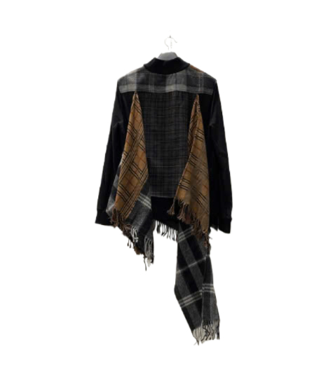 REGENERATED TARTAN SCARVES HYBRID SWEATSHIRT