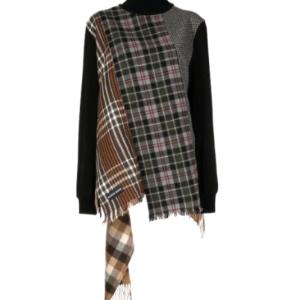 REGENERATED TARTAN SCARVES HYBRID SWEATSHIRT