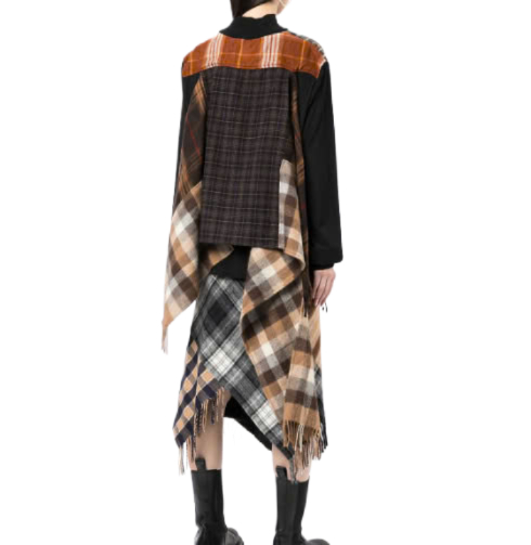 REGENERATED TARTAN SCARVES HYBRID SWEATSHIRT