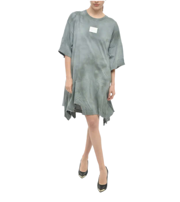 OVERSIZED FIT Jersey Tee-Dress with Flared Bottom