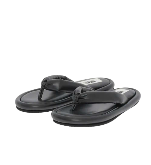 Solid Color Faux Leather Flip Flop