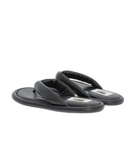 Solid Color Faux Leather Flip Flop