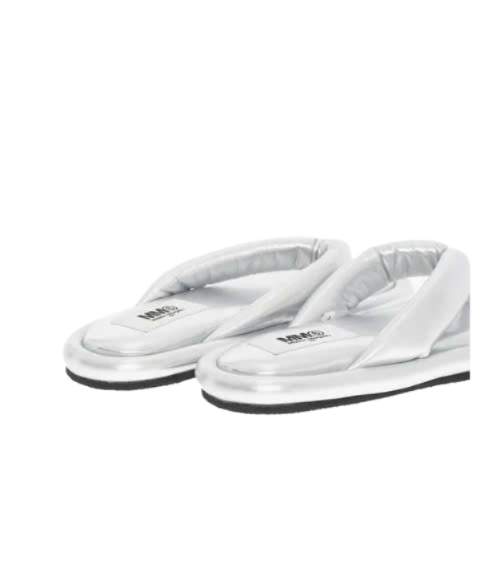 Laminated Faux Leather Flip Flop