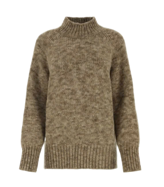 Melange cappuccino alpaca blend sweater