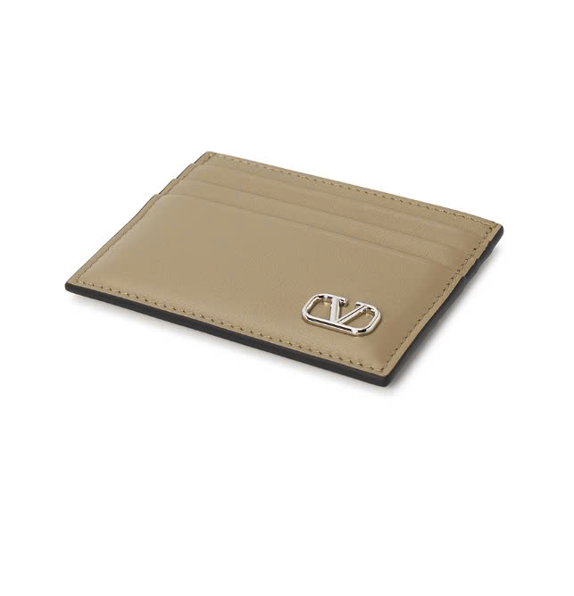 V Logo Signature Men's Card Wallet