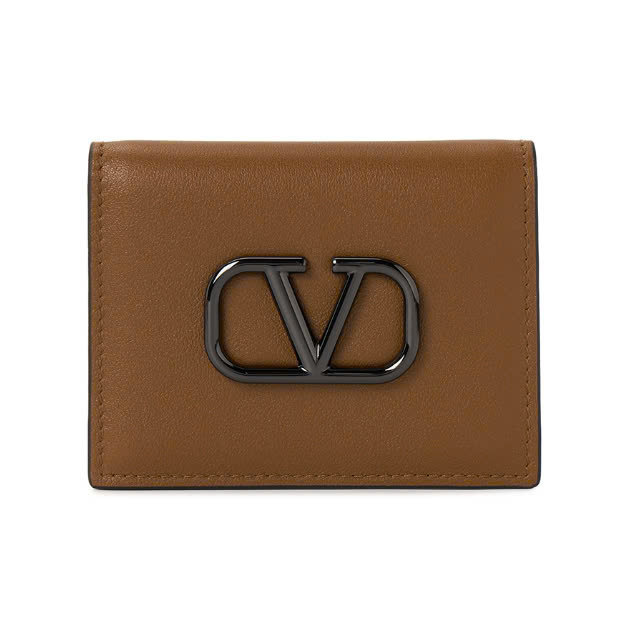 V Logo Signature Men's Card Wallet