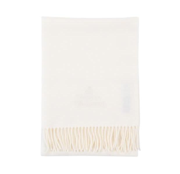 Embroidered ORB Wool Fringe Muffler