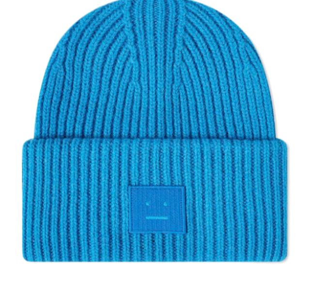 (Kids) Acne Studios Ribbed Beanie Hat Sapphire Blue