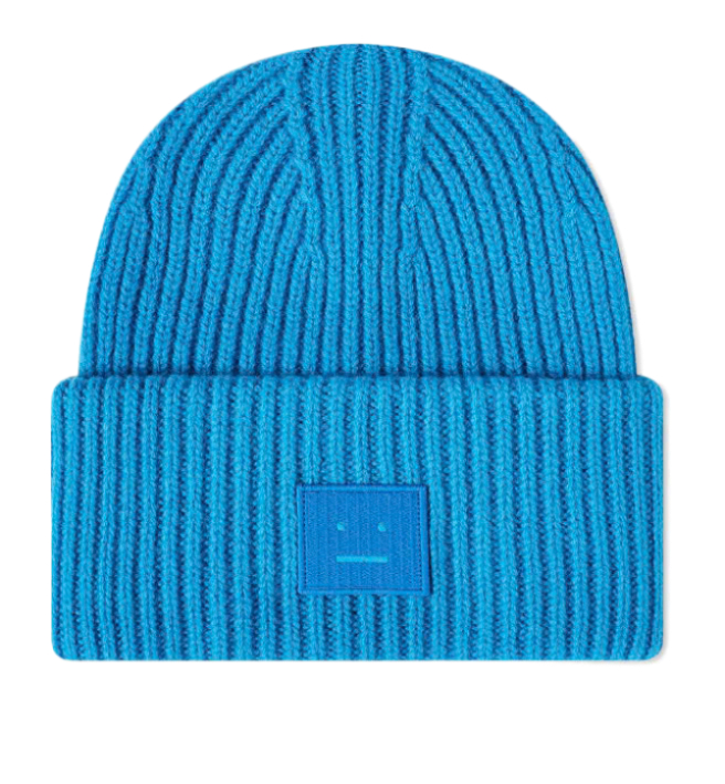 (Kids) Acne Studios Ribbed Beanie Hat Sapphire Blue