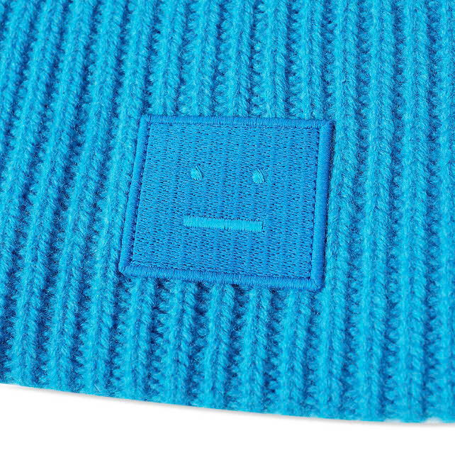 (Kids) Acne Studios Ribbed Beanie Hat Sapphire Blue