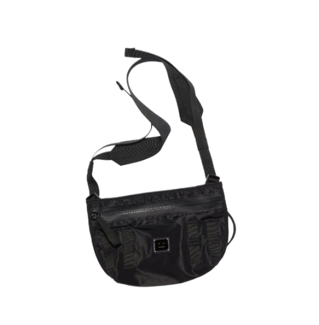 Face Motif Crossbody Bag Black