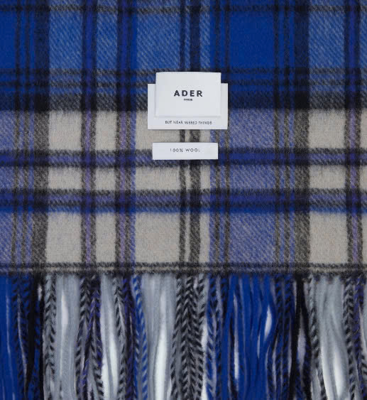 Ader Error Revint Plaid Muffler Z-Blue