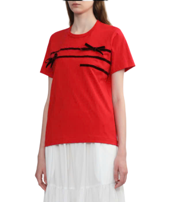 Velvet ribbon t-shirt