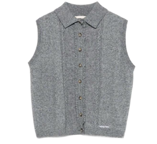 Logo embroidered knit vest