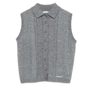 Logo embroidered knit vest