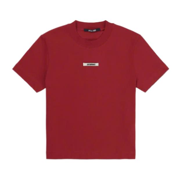 Le T-shirt Grosgrain Short Sleeve T-shirt - Dark Red