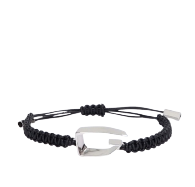 Giv Cut Braided Cotton Metal Bracelet