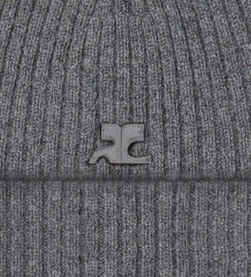 Logo embroidered wool beanie