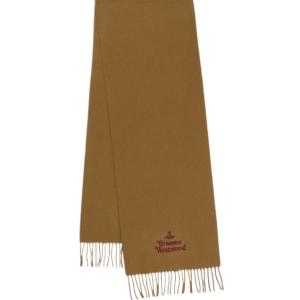 Vivienne Westwood Embroidered Logo Scarf Camel