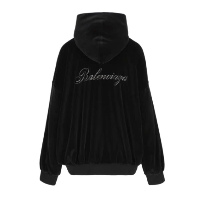 EMBLISHED LOGO HOOD - BLACK