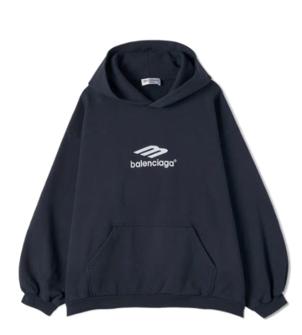 Women's Logo Print Hoodie - Marine Blue