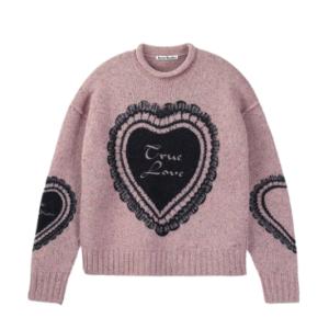 Wool Blend Print Knit - Faded Pink