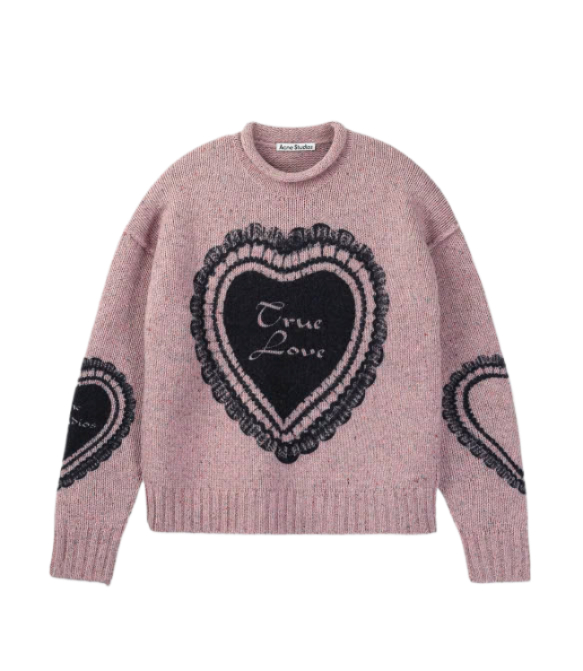 Wool Blend Print Knit - Faded Pink