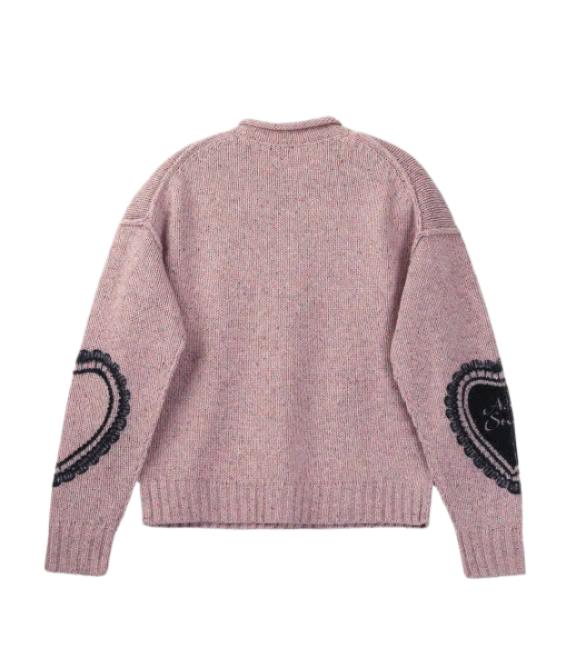 Wool Blend Print Knit - Faded Pink