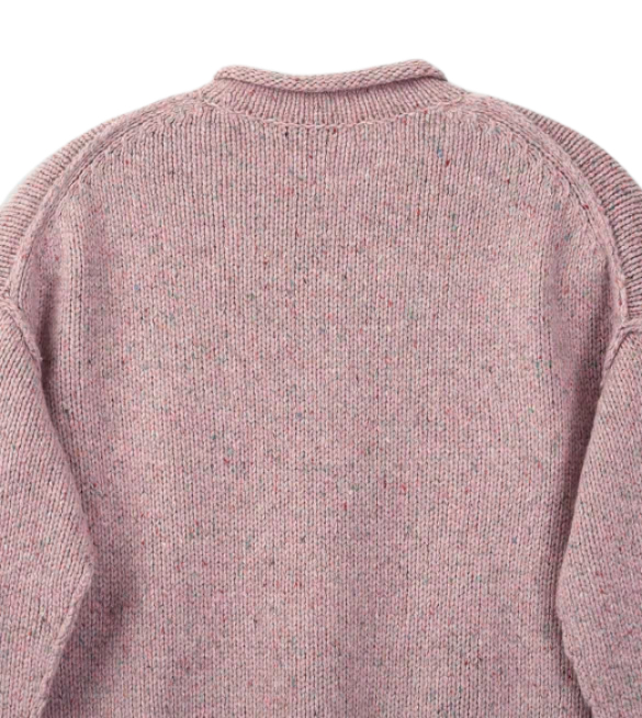 Wool Blend Print Knit - Faded Pink